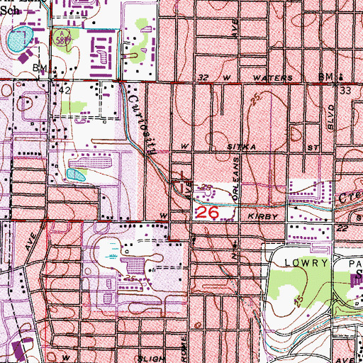Topographic Map of Almima, FL