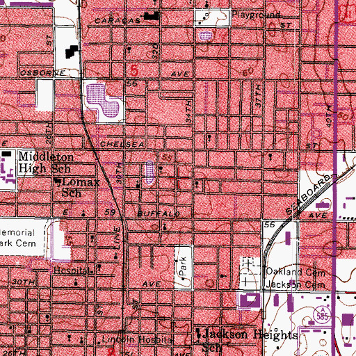 Topographic Map of Altamira Heights, FL