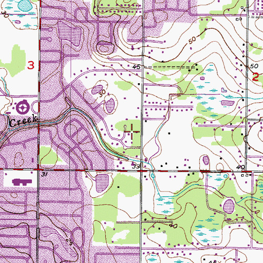 Topographic Map of Amaya Estates, FL
