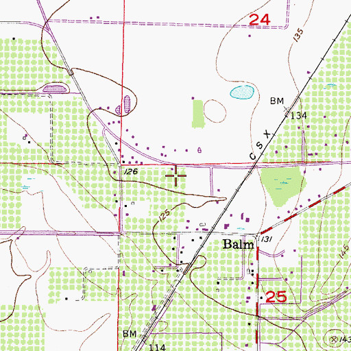 Topographic Map of Amber Sweet Farms, FL