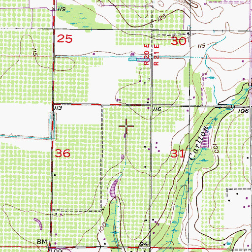 Topographic Map of Amberwave Estates, FL