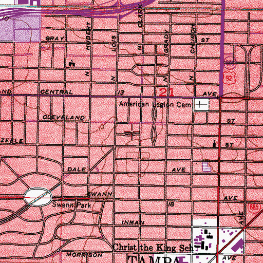 Topographic Map of Anadell, FL