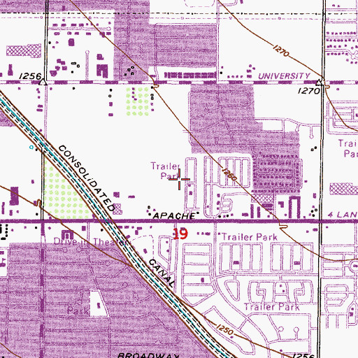 Topographic Map of Deserama Mobile Ranch, AZ