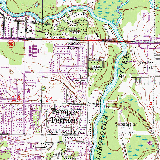 Topographic Map of Andrews, FL