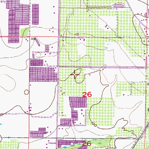 Topographic Map of Andrews Estates, FL