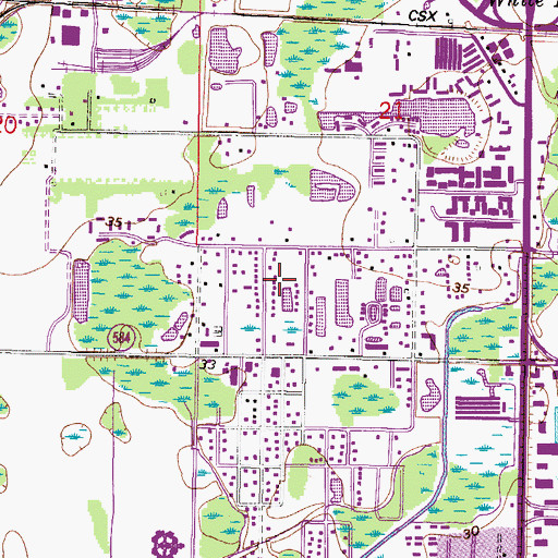 Topographic Map of Ansley Park, FL