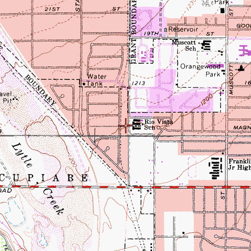 Topographic Map of Rio Vista Elementary School, CA