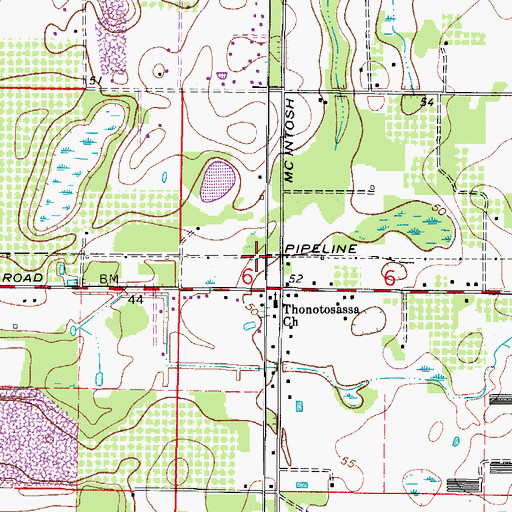 Topographic Map of Antioch Acres, FL