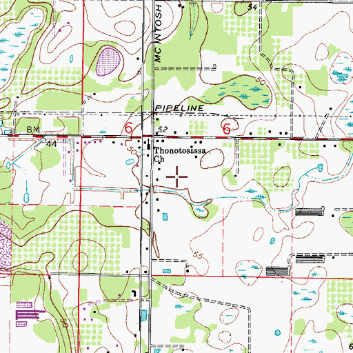 Topographic Map of Antioch Place, FL