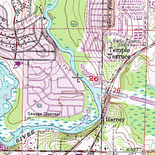 Topographic Map of Arabian Acres, FL