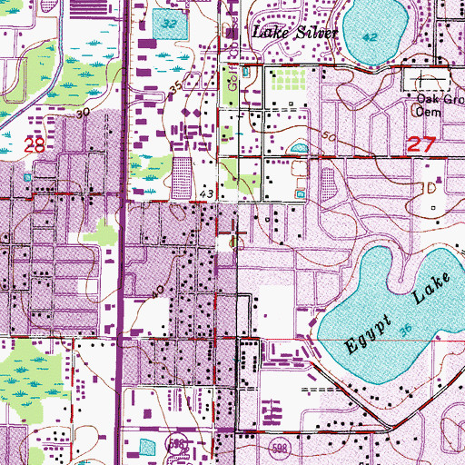 Topographic Map of Arbor Oaks, FL