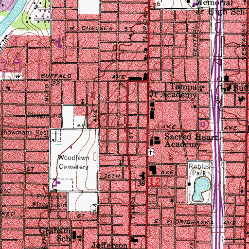 Topographic Map of Arlington Heights, FL