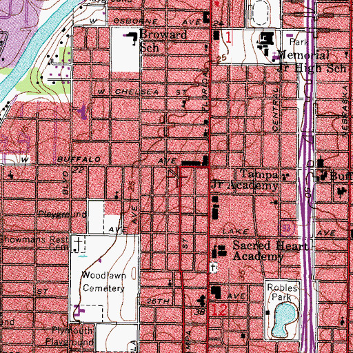 Topographic Map of Arlington Heights North, FL
