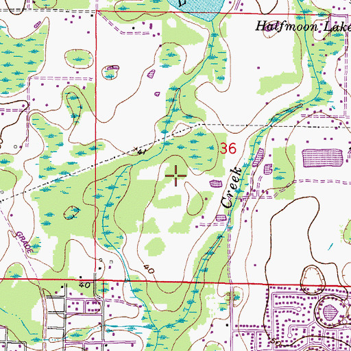 Topographic Map of Cumberland Manors, FL
