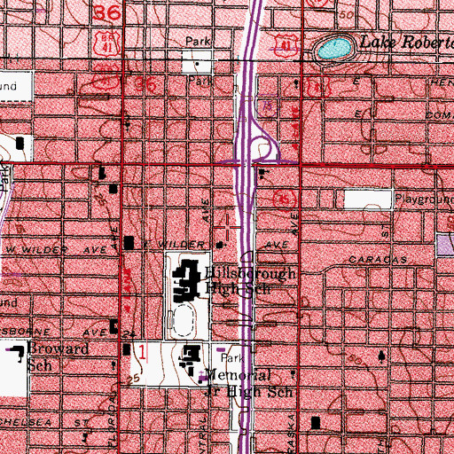 Topographic Map of Cunningham, FL