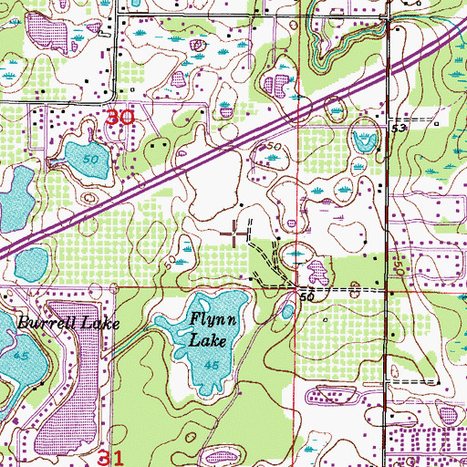 Topographic Map of Curry Cove, FL