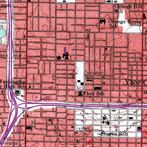 Topographic Map of Cuscaden Grove, FL