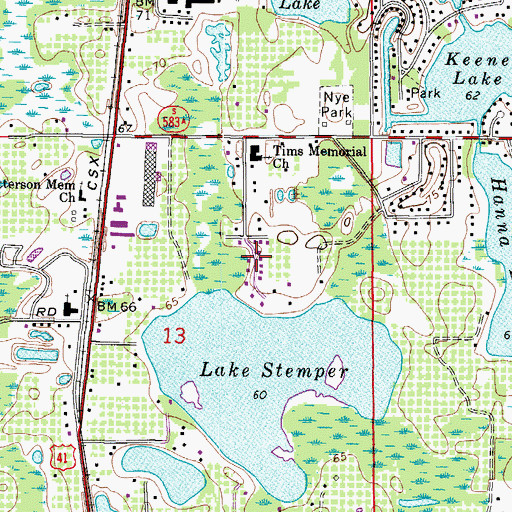 Topographic Map of Cypress Cove, FL