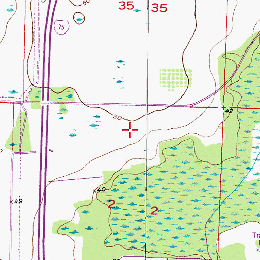 Topographic Map of Cypress Creek Village, FL