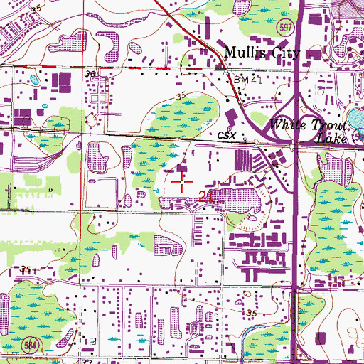 Topographic Map of Cypress Glen, FL