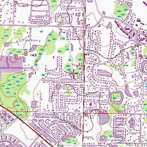 Topographic Map of Cypress Hollow, FL