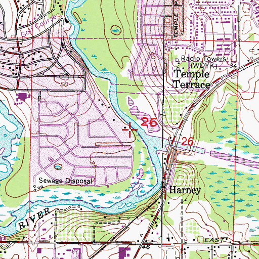Topographic Map of Cypress Point, FL