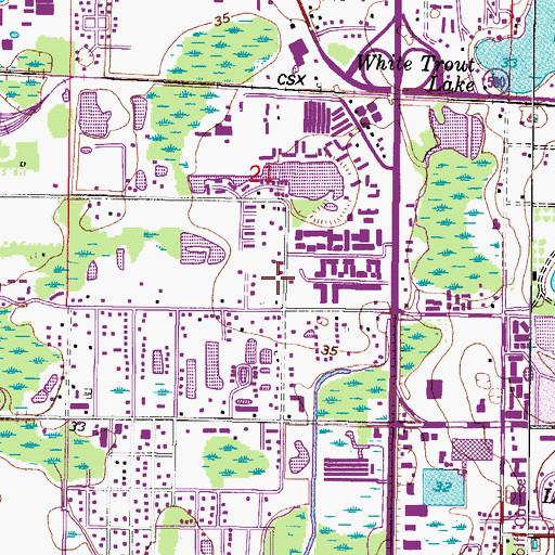 Topographic Map of Cypress Willows, FL