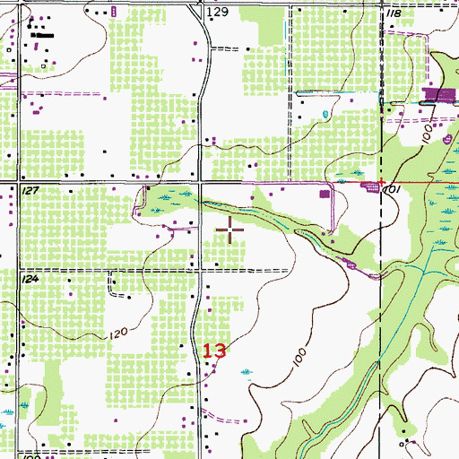 Topographic Map of D And E Acres, FL