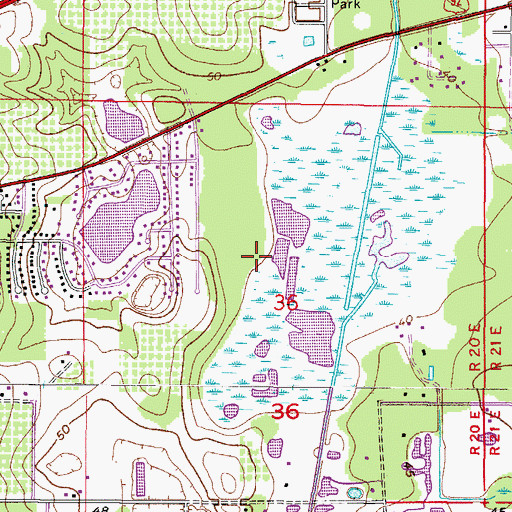 Topographic Map of Darby Lake, FL