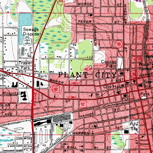 Topographic Map of Davis, FL