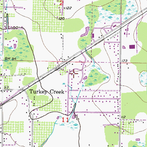 Topographic Map of Davis Acres, FL