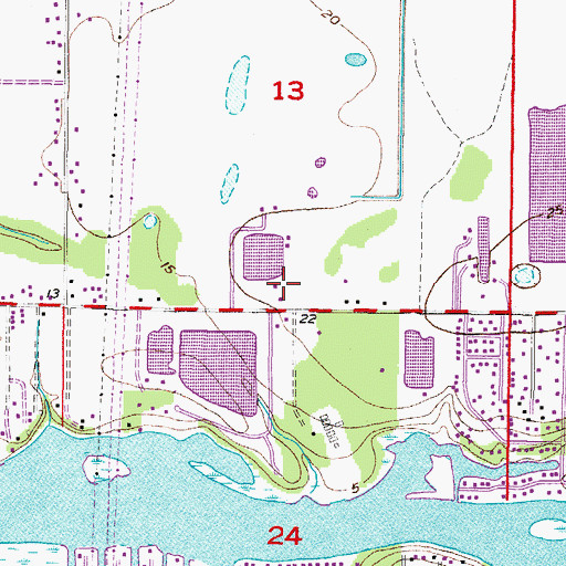 Topographic Map of Davis Estates, FL