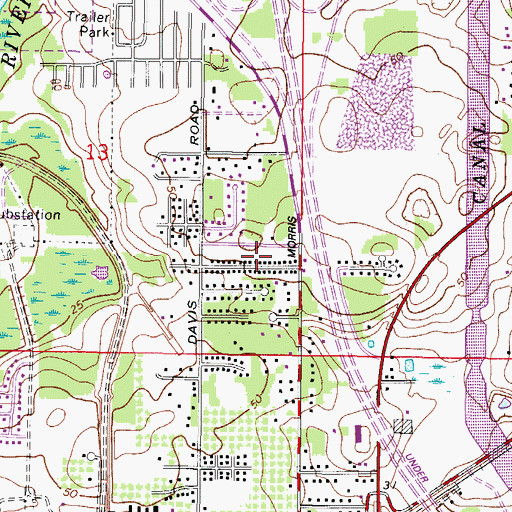 Topographic Map of Davis Terrace, FL