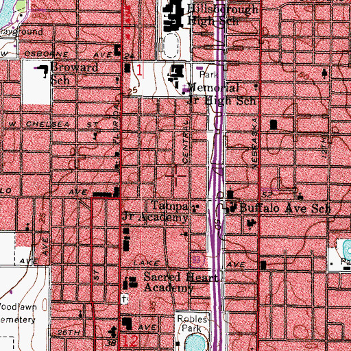 Topographic Map of De Leon Park, FL