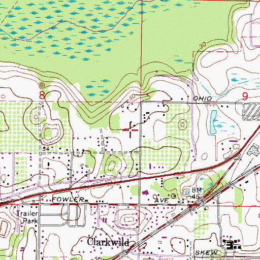 Topographic Map of Deer Run Estates, FL