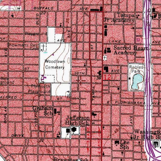 Topographic Map of Devon Park, FL