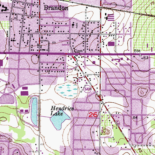 Topographic Map of Dixons, FL