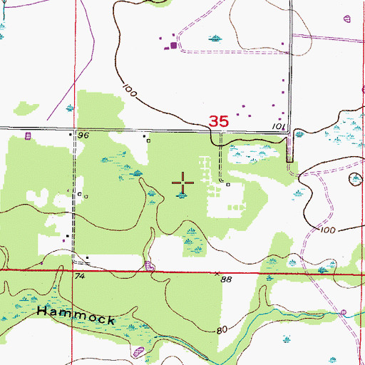 Topographic Map of Doe Creek Reserve, FL