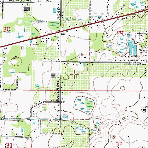 Topographic Map of Dover Groves, FL