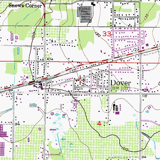 Topographic Map of Dovercrest, FL