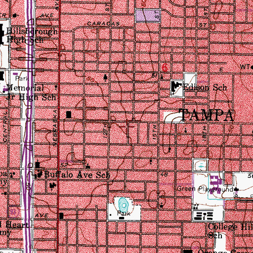 Topographic Map of Downing, FL