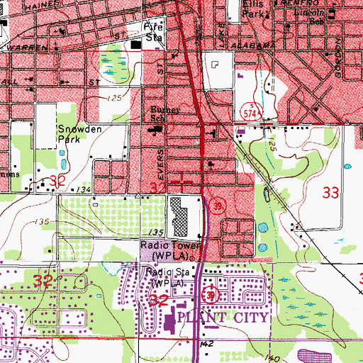 Topographic Map of Drew, FL