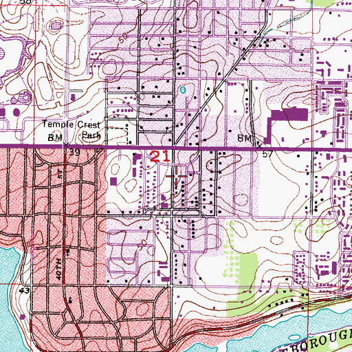 Topographic Map of Druid Hills, FL