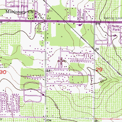 Topographic Map of Dunham Mobile Home Park, FL