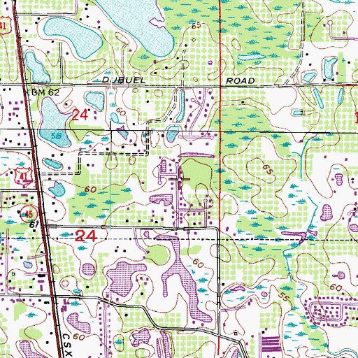 Topographic Map of Duque Road, FL
