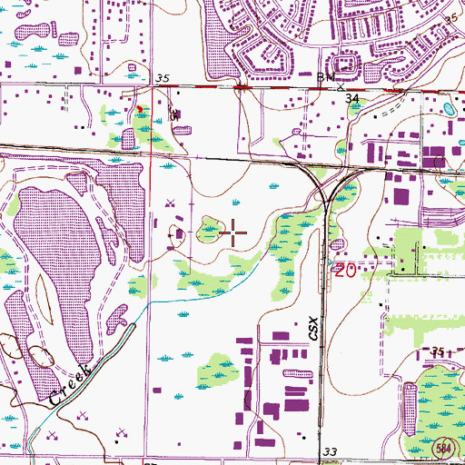 Topographic Map of Eagle Creek, FL