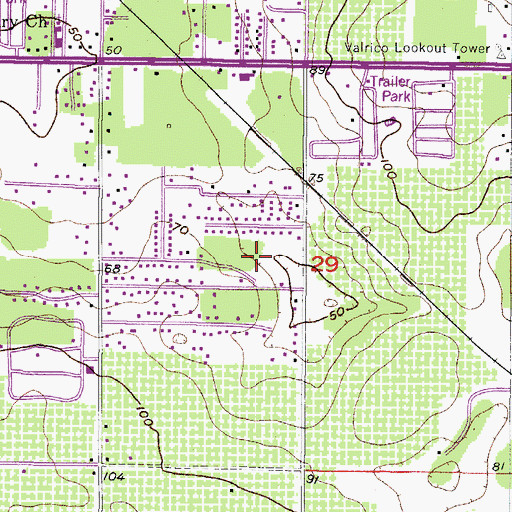 Topographic Map of Eaglewood Estates, FL