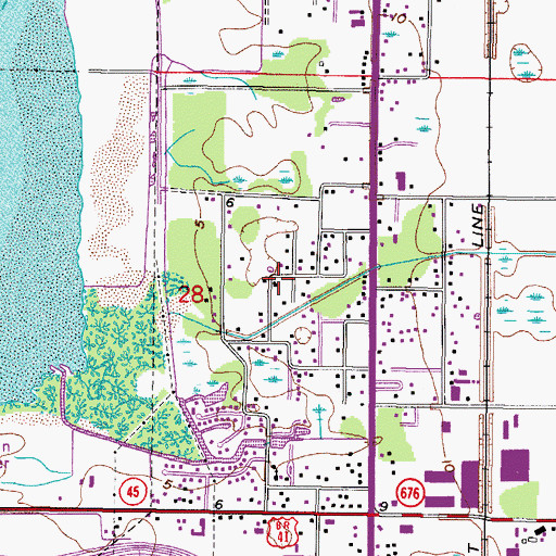 Topographic Map of East Bay Farms, FL