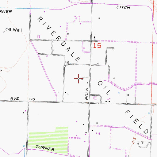 Topographic Map of Riverdale Oil Field, CA