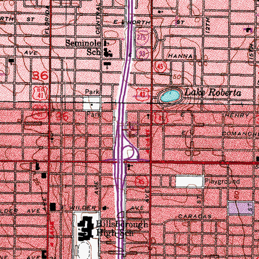 Topographic Map of East Suwanee Heights, FL